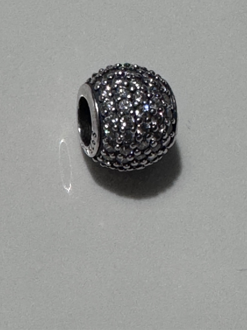 Pandora Retired Clear Pavé Lights Charm 791051CZ • Cubic Zirconia Ball LIKE NEW